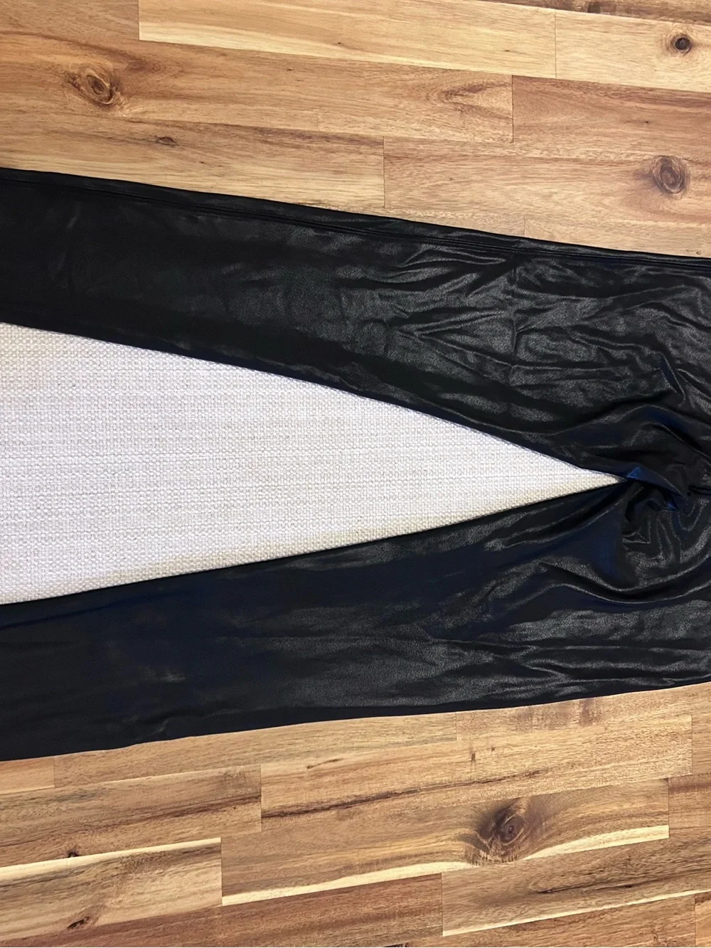 Spanx Black Faux-Leather Leggings Size L